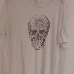 Alexander McQueen Ivory Skull Print Tee XL